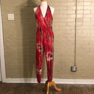 Green Dragon Tie Dye Jumpsuit :M